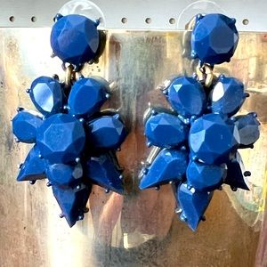 Navy blue crystal J. Crew drop earrings